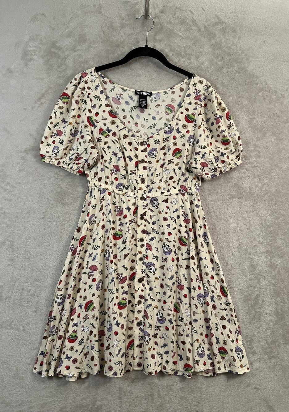 Hot Topic Babydoll Milk Maid Dress Size XS Cottagecore Goblincore Forest Fairy
